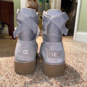 Ugg gray booties bows 6m